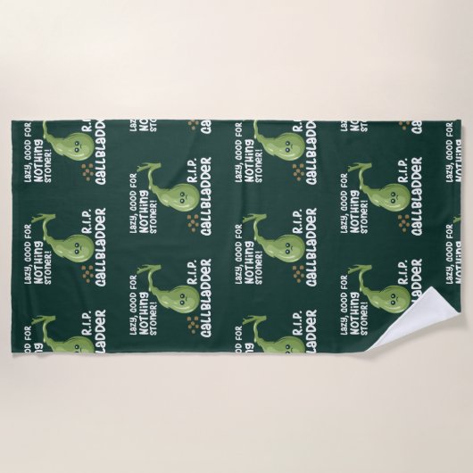 胆嚢アウト怠け者なしstonerギャグ良い ビーチタオル (正面)