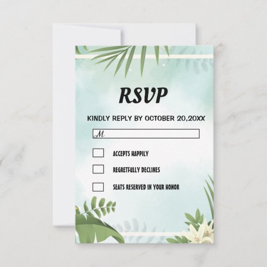 胆嚢骨シンプル科  出欠カード (正面)