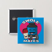 胆汁酸おもしろいボディビル蛋白シェイク 缶バッジ (正面&裏面)