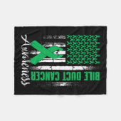 胆管がん認識度ケリーグリーンリボンUs F フリースブランケット (正面(横))