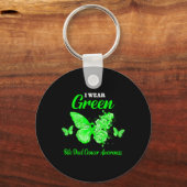 胆管がん認識度I衣服グリーンバタフライ キーホルダー (正面)