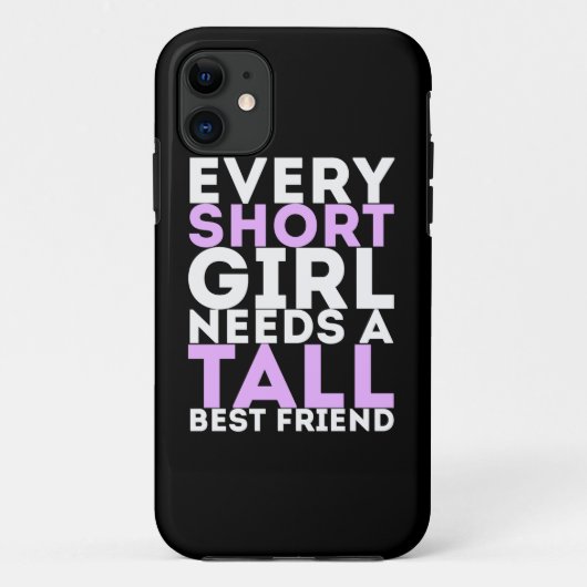 背が低い女の子には背が高い最高の友達が必要 Case-Mate iPhoneケース (裏面)