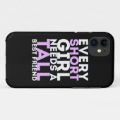 背が低い女の子には背が高い最高の友達が必要 Case-Mate iPhoneケース (裏面(横))