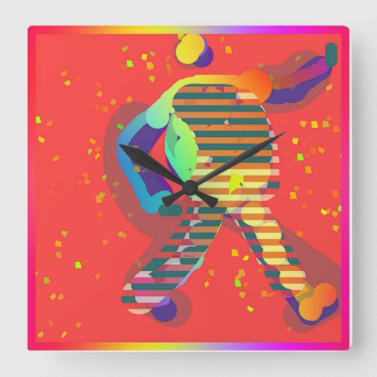 背が高い スクエア壁時計 (正面)