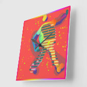 背が高い スクエア壁時計 (傾斜)