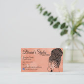 背にサービスを付けた柔らかいピンクの髪 名刺 (スタンド正面)