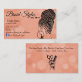 背にサービスを付けた柔らかいピンクの髪 名刺 (正面/裏面)