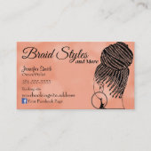 背にサービスを付けた柔らかいピンクの髪 名刺 (正面)