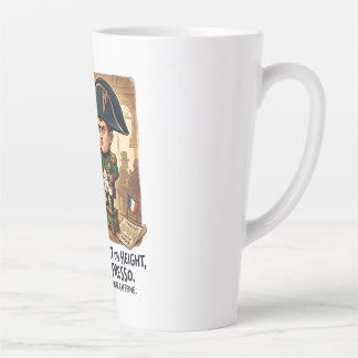 背の低いナポレオンのコーヒーの似顔絵 カフェラテマグ