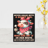 背の低い女の子に絶対に言い争うな 面白い 怒り カード (黄色い花)