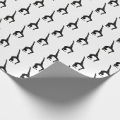 背の曲げシルエット体操白 ラッピングペーパー (角)