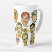 背の高いおもしろい17オズの10人の陽気な男。 カフェラテマグ (右アングル)