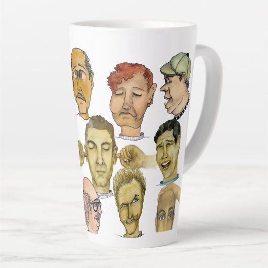 背の高いおもしろい17オズの10人の陽気な男。 カフェラテマグ (右アングル)