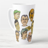 背の高いおもしろい17オズの10人の陽気な男。 カフェラテマグ (左アングル)