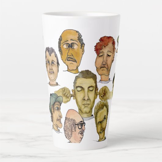 背の高いおもしろい17オズの10人の陽気な男。 カフェラテマグ (正面)