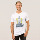 背の高いすごい建物を飛び越えることができる人 トライブレンドTシャツ (正面全面)