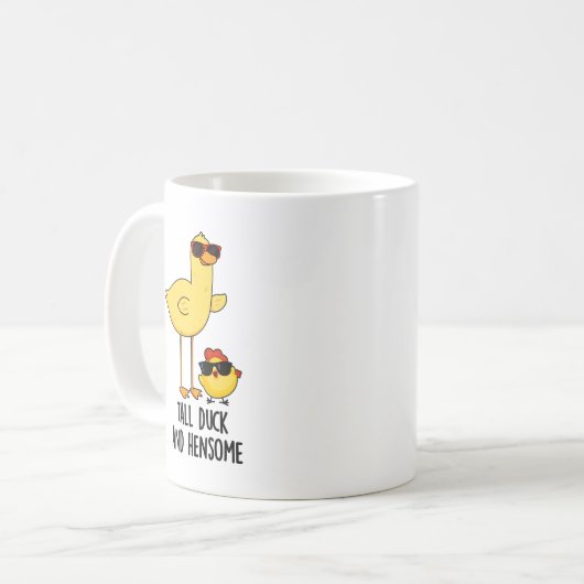 背の高いアヒルとヘンソおもしろいー動物のフン コーヒーマグカップ (正面左)