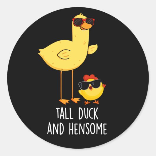 背の高いアヒルとヘンソおもしろいー動物プンダークBG ラウンドシール (正面)