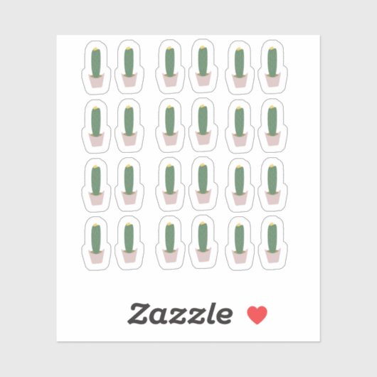 背の高いカクタス ポット入り 植物 カクティ デザート ステッカー シール (シート)