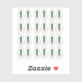 背の高いカクタス 鉢植えの植物 サボテン 砂漠 ステッカー シール