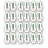 背の高いカクタス 鉢植えの植物 サボテン 砂漠 ステッカー シール (正面)