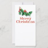 背の高いカスタムクリスマスカードの木と装飾。 サンキューカード (裏面)