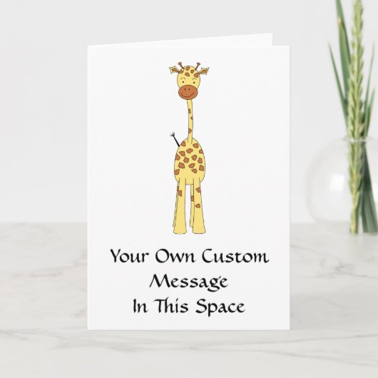 背の高いカワイキリン。漫画の動物。 カード (正面)