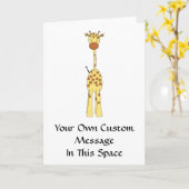 背の高いカワイキリン。漫画の動物。 カード (黄色い花)