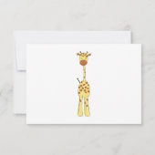 背の高いカワイキリン。漫画の動物。 出欠カード (裏面)