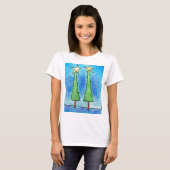 背の高いクリスマスツリー2本 Tシャツ (正面フル)
