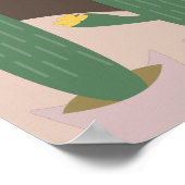 背の高いサボテン植物ポットボヘミアンシェイプウォールアート ポスター (角)