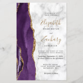 背の高いバジェットパープル金ゴールドアゲートマーブル結婚ズ (正面)