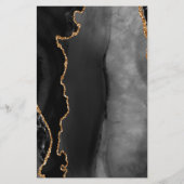 背の高いバジェットブラック金ゴールドゲート大理石結婚のメニュー (裏面)