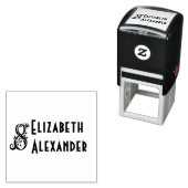 背の高いバラアンパサンド2つの名結婚前#3のカップル セルフインキングスタンプ (インサイチュ)