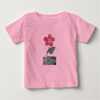背の高いピンク色の花 ベビーTシャツ