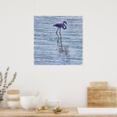 背の高いフラミンゴの水色をスタンド ポスター (キッチン)