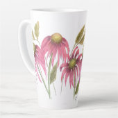 背の高いベニバナのマグカップ。 カフェラテマグ (左アングル)