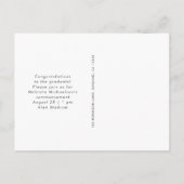 背の高いモダン写真卒業発表 案内ポストカード (裏面)