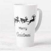 背の高いラテクリスマスマグカップ、白黒クリスマスマグカップ カフェラテマグ (右アングル)