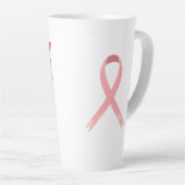 背の高いラテマグカップインスパイア、ガン、ピンクリボンマグカップ カフェラテマグ (右アングル)