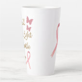 背の高いラテマグカップインスパイア、ガン、ピンクリボンマグカップ カフェラテマグ (正面)