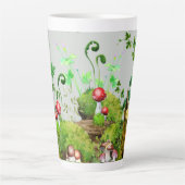 背の高いラテマグ水の色の森のキノコ植物 カフェラテマグ (正面)