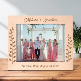 背の高いリースブランチ結婚カップルの記念日10x8 レーザー彫刻フレーム