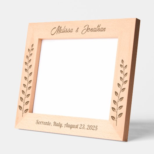 背の高いリースブランチ結婚カップルの記念日10x8 レーザー彫刻フレーム (左)