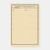 背の高いヴィンテージ薬局ラベル ポストイット (正面)