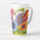 背の高い上に白っぽいカラフルの花 カフェラテマグ (右アングル)