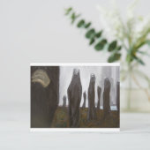 背の高い兵士（黒と白の超現実主義） ポストカード (スタンド正面)