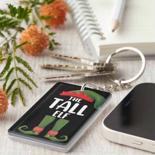背の高い小妖精や小人マッチングファミリークリスマス キーホルダー (正面右)