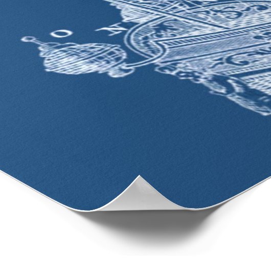 背の高い帆船の設計図の帆船マストのポスター ポスター (角)