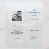 背の高い折り畳み風光明媚な背景結婚式 プログラム (正面/裏面)